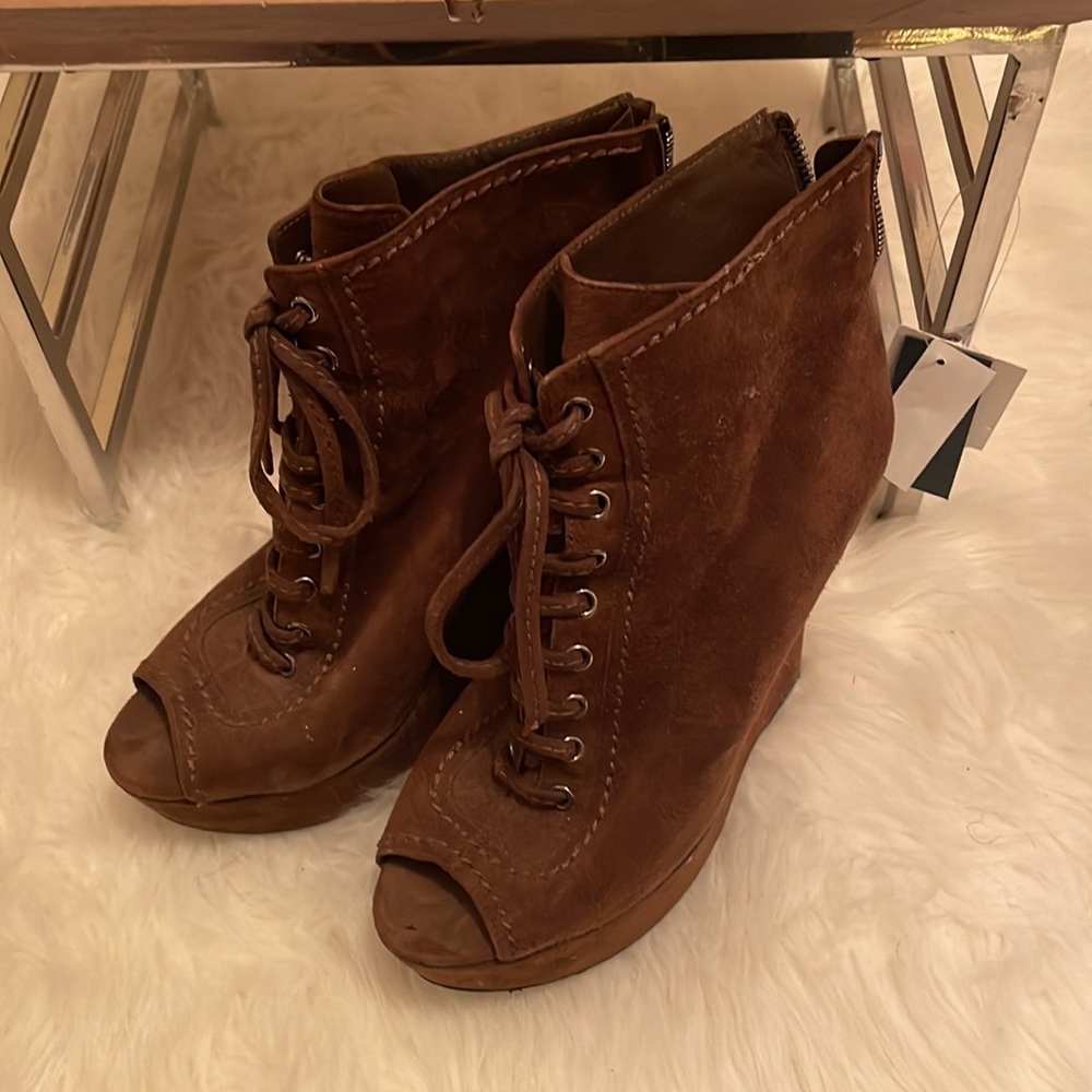 Chocolate Miu Miu Open Toe Bootie - image 2